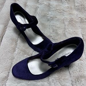 Christian Siriano Purple Velvet Heels